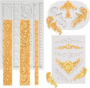Offre Spéciale DIY 3D Reliefs Motif Silicone Bordure Moule pour Sucre Argile Artisanat Biscuits et Cupcake Décorations Fondant Molde - Product Image 5