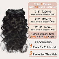 Extensions de cheveux naturels invisibles à clipser en PU sans couture pour femmes, compatibles avec la teinture et la permanente