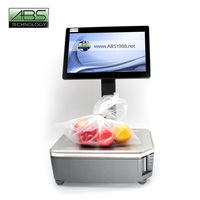 Báscula de impresión de etiquetas, balanza Pos con pantalla Lcd, punto métrico, precio bajo y caliente