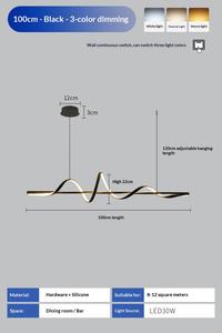 Lámpara <span class=keywords><strong>de</strong></span> Techo Minimalista Nórdica para Restaurante, Diseño Creativo <span class=keywords><strong>de</strong></span> Ondas, Moderna y Sencilla, Lámpara <span class=keywords><strong>de</strong></span> Barra Larga Individual - Product Image 6