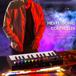 25-Key <strong>MIDI</strong> <strong>Keyboard</strong> Controller With 8 Backlit Drum Pads 8 Knobs Portable Type-C <strong>Midi</strong> <strong>Keyboard</strong> for Music Production - Product Image 3