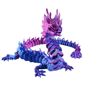 โมเดลฟีรอน 3D พิมพ์ PLA รูปมังกรแบบขยับได้ รุ่น DPT-01 สีน้ำเงินไล่เฉดม่วง ของเล่นฟิดเจ็ต ทนทาน ของขวัญสำหรับนักสะสม ขนาด 3*6*33 ซม. - Product Image 1