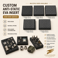 Insert en mousse EVA antistatique sur mesure découpé CNC, plateau d'emballage de précision avec gaufrage pour modules électroniques IoT, directement du fabricant