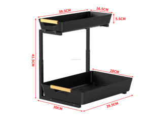 Organisateur <span class=keywords><strong>sous</strong></span> évier Organisateur double coulissant Organisateur d'évier de cuisine polyvalent pour cuisine salle de bain bureau <span class=keywords><strong>rangement</strong></span> de bureau - Product Image 5