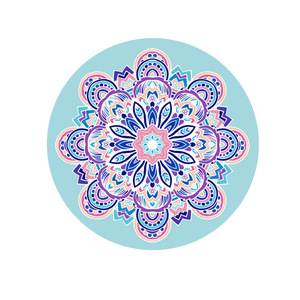 Tapete de Yoga Redondo de 1.4m, de Caucho Natural, Portátil, con Diseño Estampado, para Uso en Interiores y Exteriores - Product Image 2