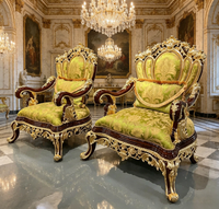Canapé de salon de luxe royal européen, design créatif haut de gamme pour villa, ensemble de canapés dorés