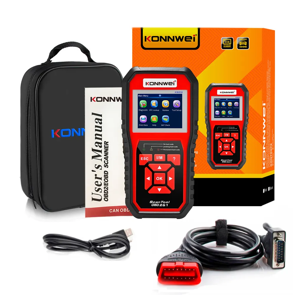 أدوات مركبة عالمية قارئ رموز سيارة ماسح konwei KW850 OBD2 أدوات تشخيص السيارات