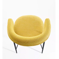 Tabouret de bar fixe de style nordique en tissu écologique méditerranéen, vente chaude, cadre en métal, hauteur comptoir, orange, salon, chambre à coucher