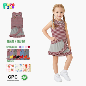 Puresun, Produttore Leader di Set Estivi per Ragazze in 100% Cotone con Colletto Personalizzato, Stampa Squadra di Calcio e Ricamo con Volant - Product Image 2