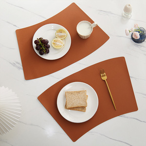 Leather Placemat Waterproof Double Layer Nordic Style Heat Insulating Table <b>Mat</b> Solid Color Eco Friendly Household Use - Product Image 1