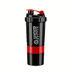 Botella coctelera de triple proteína al por mayor de fábrica con almacenamiento de polvo de píldora gimnasio 3 capas en 1 botella de proteína con logotipo personalizado - Product Image 2