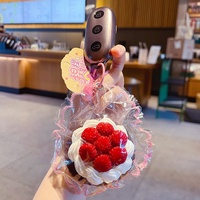 Jouet anti-stress en silicone de qualité alimentaire, en forme de gâteau aux fraises, réaliste, pour la décompression et la relaxation, inspiré des desserts.