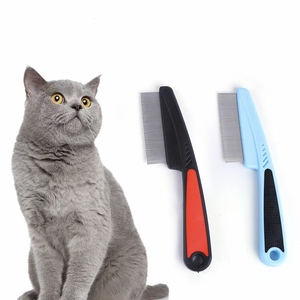 Peine Manual de Madera y Acero Inoxidable de Dientes Finos <span class=keywords><strong>para</strong></span> Mascotas, con Mango Antideslizante <span class=keywords><strong>para</strong></span> Perros y Gatos, Elimina <span class=keywords><strong>Pulgas</strong></span>, Garrapatas y Enredos Fácilmente - Product Image 2
