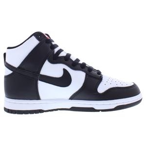 Chaussures Nike Dunk High en cuir pour femmes, blanc, noir, rouge universitaire, style basketball - Product Image 2