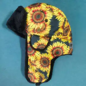 Chapeau d'hiver imprimé personnalisé, casquette en fourrure chaude pour l'extérieur, couvre-chef pour l'hiver