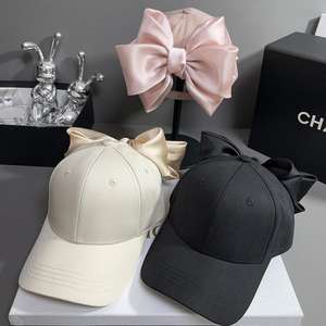 Maßgefertigter Hochwertiger Damen-Sonnenhut mit Großer Satinschleife Stilvolle Luxuriöse Baumwoll-Baseballkappe - Product Image 6