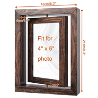 Cadre mural vertical en bois flottant, moderne, écologique, durable, brun vieilli, double vitrage, pour photos couleur, vente en gros
