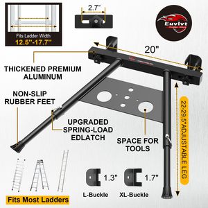Stabilisateur d'échelle extensible en aluminium avec <span class=keywords><strong>plateau</strong></span> à outils pour usage extérieur - Product Image 2