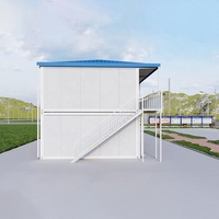 Maison préfabriquée de haute qualité à 2 chambres à coucher, 2 salles de bain, maison de ville préfabriquée à plat en acier à deux étages