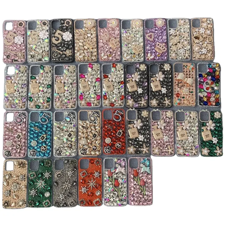 Good Price DIY Glitter Diamond Crystal Sparkling Bling Flower Girl Rhinestone Phone Case for iPhone For Samsung
