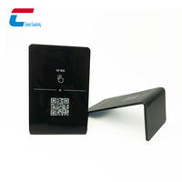 Étiquette NFC étanche avec code QR pour commande de menu alimentaire, impression personnalisée pour restaurants, code QR unique, balise NFC en acrylique noir adhésive