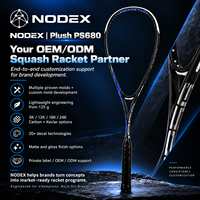Raquette de squash Nodex Black Pulse, dernière version, entièrement en graphite, légère, haute élasticité, cordes dynamiques, équilibre raffiné, légère, 125g
