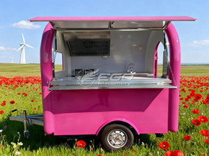 Chariots de restauration mobiles carrés roses personnalisés 2026, différents styles, restaurants de rue équipés d'un équipement de cuisine complet - Product Image 3