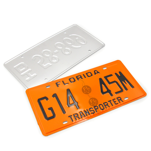<strong>Black</strong> Aluminum Car License Plate White Number Embossed Sublimating License Plate Car License Plate - Product Image 3