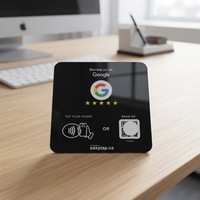 Carte de paiement sans contact en acrylique avec puce NTAG215 13,56 MHz, code QR URL programmable, étanche, avec adhésif au dos
