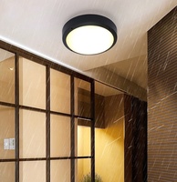 D220mm forme ronde monté en surface boîtier noir 9W 3000K 6000K extérieur intérieur double usage LED plafonnier