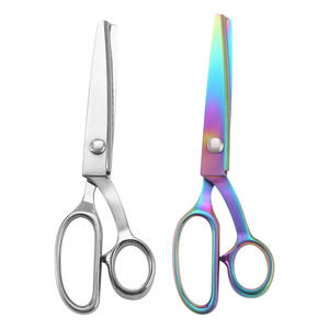 Ciseaux à dentelle entièrement en acier inoxydable, ciseaux de tailleur en forme de V, placage titane argenté pour la découpe de tissus - Product Image 5