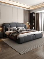 Lit en cuir capitonné de luxe moderne avec coffre de rangement, meubles de chambre à coucher de style italien, taille King Queen, pour la maison et l'hôtel