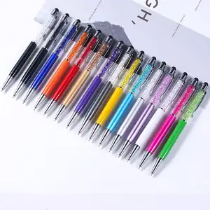 SHULI Penna Touch Novelty Crystal Metal Ballpoint Pen Colorful Crystal Filled Pens Diamond Crystal Pen With Customised logo