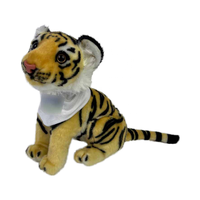 Peluche Tigre Personnalisée, Jouet en Peluche Tigre de Simulation, Peluche Douce avec Bandana, Tigre Artificiel en Peluche avec Écharpe