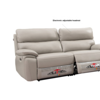 Fauteuil inclinable en cuir véritable grand format, ergonomique, avec appuie-tête réglable, commandé par bouton, moderne, relaxant, pour home cinéma, avec port USB de charge
