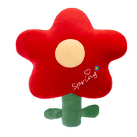Coussin en forme de tulipe doux et moelleux, multicolores (rouge, rose, jaune), peluche fleurie, poupée de dessin animé, pour cadeau d'anniversaire et décoration de chambre
