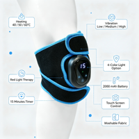 Masseur de genou portable rechargeable sans fil avec vibration chauffante et thérapie par lumière rouge pour la récupération des jambes