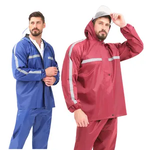 2024 Hot Sale Rain Gear Waterproof Raincoat Hooded Reflectorized Raincoat For Adults