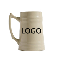Vente chaude personnalisé chope de bière en céramique avec couvercle réservoir logo imprimé en grès tasse de bière octoberfest de dîner de tasse de cadeau de bureau