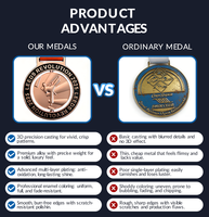 Médailles en métal plaqué sur mesure, karaté, taekwondo, gymnastique, récompenses sportives, ruban personnalisé, logo personnalisé, alliage de zinc, médailles sur mesure