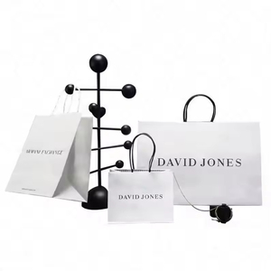 Custom Logo Eco Friendly Recyclable Kraft <b>Paper</b> Shopping <b>Bags</b> White Brown Twisted Handle <b>Carrier</b> <b>Bags</b> for Retail Supermarket - Product Image 3