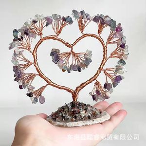 <b>Crystal</b> Heart Money <b>Tree</b> Ornament Natural Stone Decor Home Office Gift Collection Piece - Product Image 3