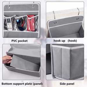 Organisateur mural suspendu pour enfants, boîte à pochettes transparente à 4 fenêtres, sac de rangement à suspendre - Product Image 5