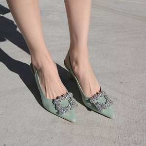Soft Leather Slingback Pumps Wedding Shoes Unique Luxury <b>Heels</b> for Ladies Shoes - Product Image 4