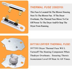 Комплект нагревательных элементов сушилки 279838 включает в себя Термопредохранитель сушилки 3977393 3392519 и термостат сушилки 3977767 3387134 - Product Image 3