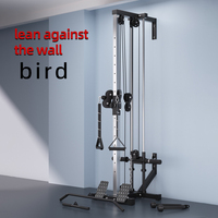 Estación de Poleas para Ejercicios de Dorsales, Multifuncional, Ajustable, Montada en Pared, con Máquina de Remo para Entrenamiento y Ejercicio