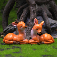 DD4096 Weihnachten Mikro Landschaft Ornamente Niedlichen Hirsch Miniatur Statue Harz Handwerk Tierfiguren für Auto Dekor Künstlich