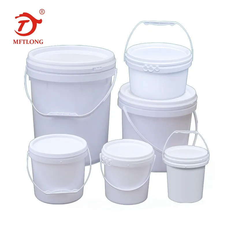 Mftlong tròn thùng sơn xô Latex cấp thực phẩm nước sốt Thùng nhựa 1L 5L 10L 25L trống rỗng thùng nước trắng CN; gua