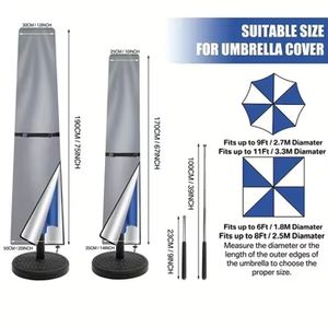 Housse de protection personnalisée avec logo pour parasol de patio, compatible avec les parasols cantilever de 9 et 11 pieds - Product Image 3