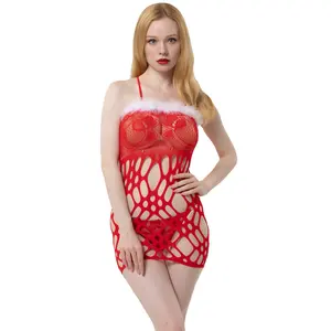 2023 erotik dantel örgü seksi kadın iç çamaşırı oymak Cosplay Bodysuit iç çamaşırı elbise noel Fishnet bodybodyelbiseler